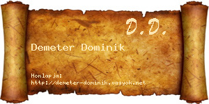 Demeter Dominik névjegykártya